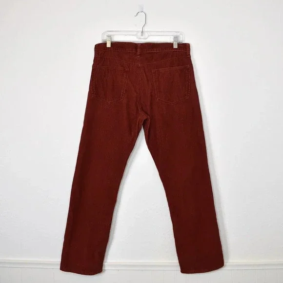 GAP Factory Mens Corduroy Pants Sz 32/30 Straight Fit 100% Cotton 5 Pocket Rust - Picture 8 of 16